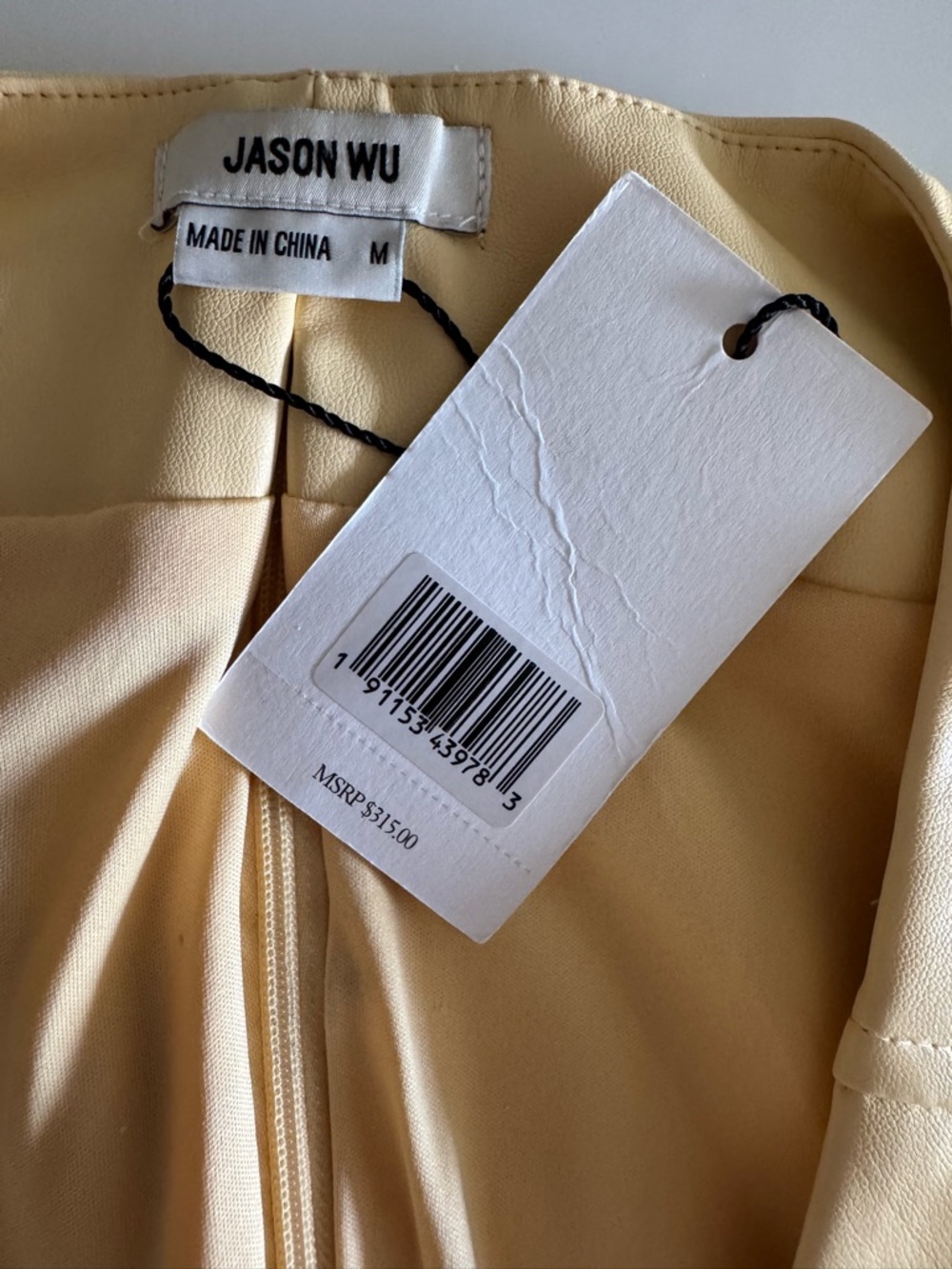Jason Wu Soft Vegan Leather Yellow Shift Dress - Picture 4 of 5